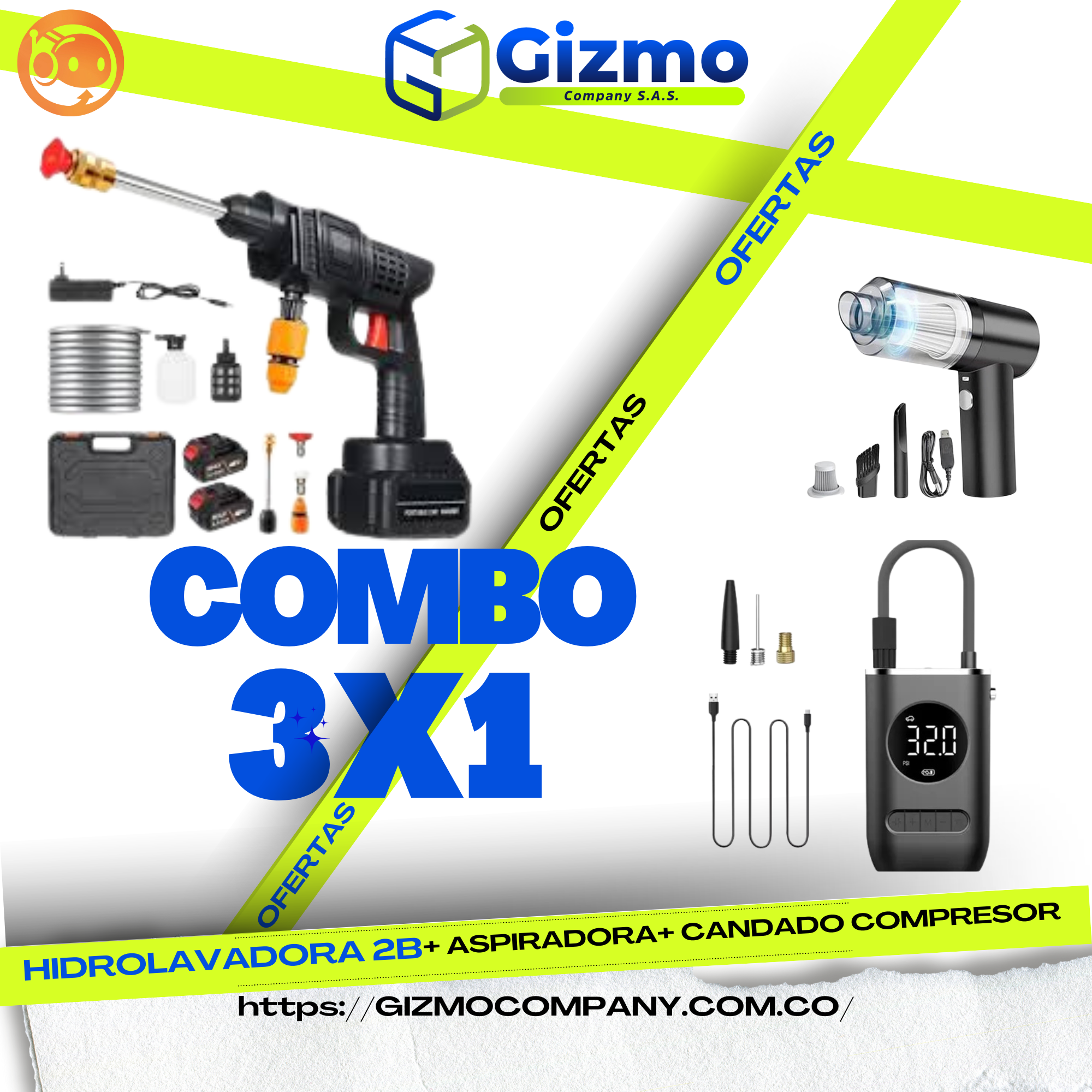 COMBO HIDRO 2B + ASPIRADORA + COMPRE DIG